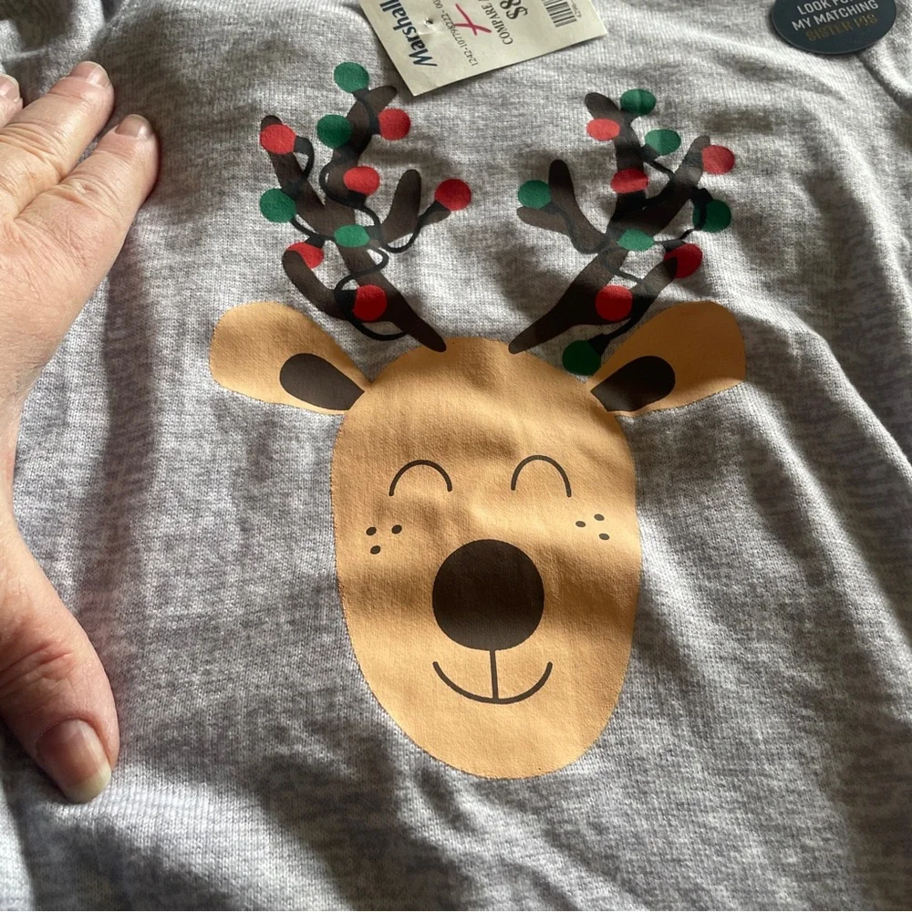 Essentials NWT  Gray Kids Pajama Set with Red Trim